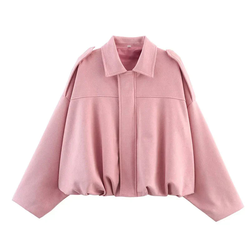 Celeste | Oversized Cropped Bomber Jacket