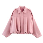 Celeste | Oversized Cropped Bomber Jacket