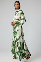 Chiara | Flowing V-Neck Long Sleeve Maxi Dress