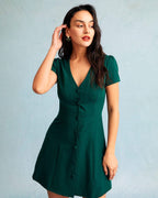 Clarissa | Relaxed Fit V Neck Button-Up Summer Dress