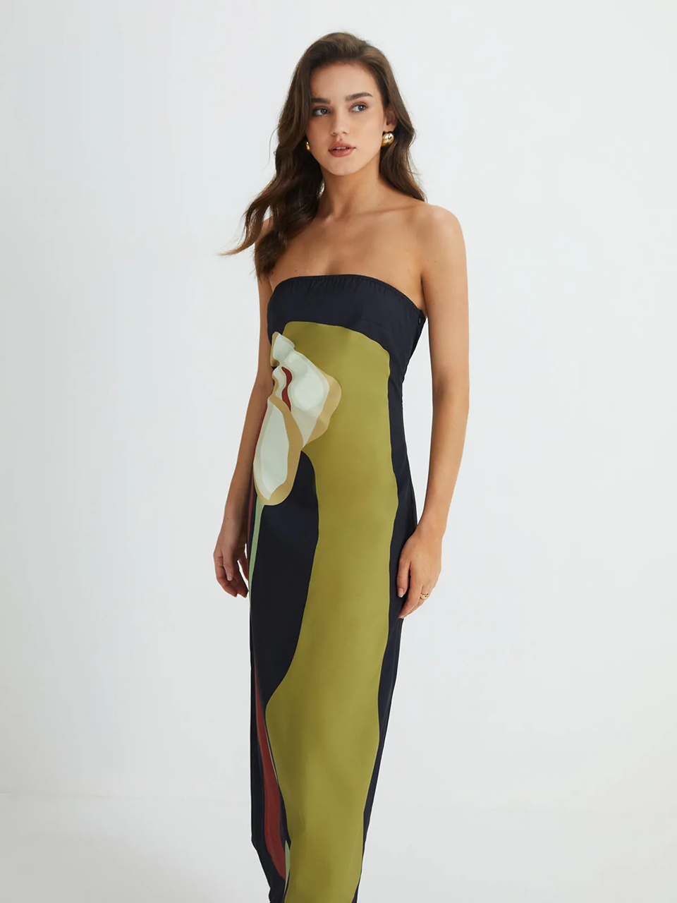 Clarissa | Strapless Printed Maxi Dress
