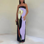 Clarissa | Strapless Printed Maxi Dress