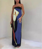Clarissa | Strapless Printed Maxi Dress