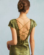 Cleo | Slim Fit Jacquard Cap Sleeve Wedding Guest Dress