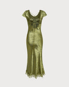 Cleo | Slim Fit Jacquard Cap Sleeve Wedding Guest Dress