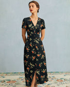 Cleo | Slim Fit V Neck Floral Summer Maxi Dress