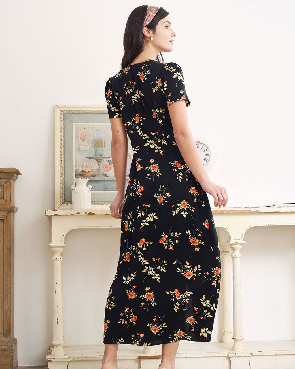 Cleo | Slim Fit V Neck Floral Summer Maxi Dress