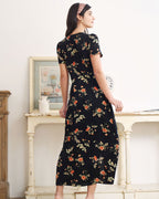 Cleo | Slim Fit V Neck Floral Summer Maxi Dress