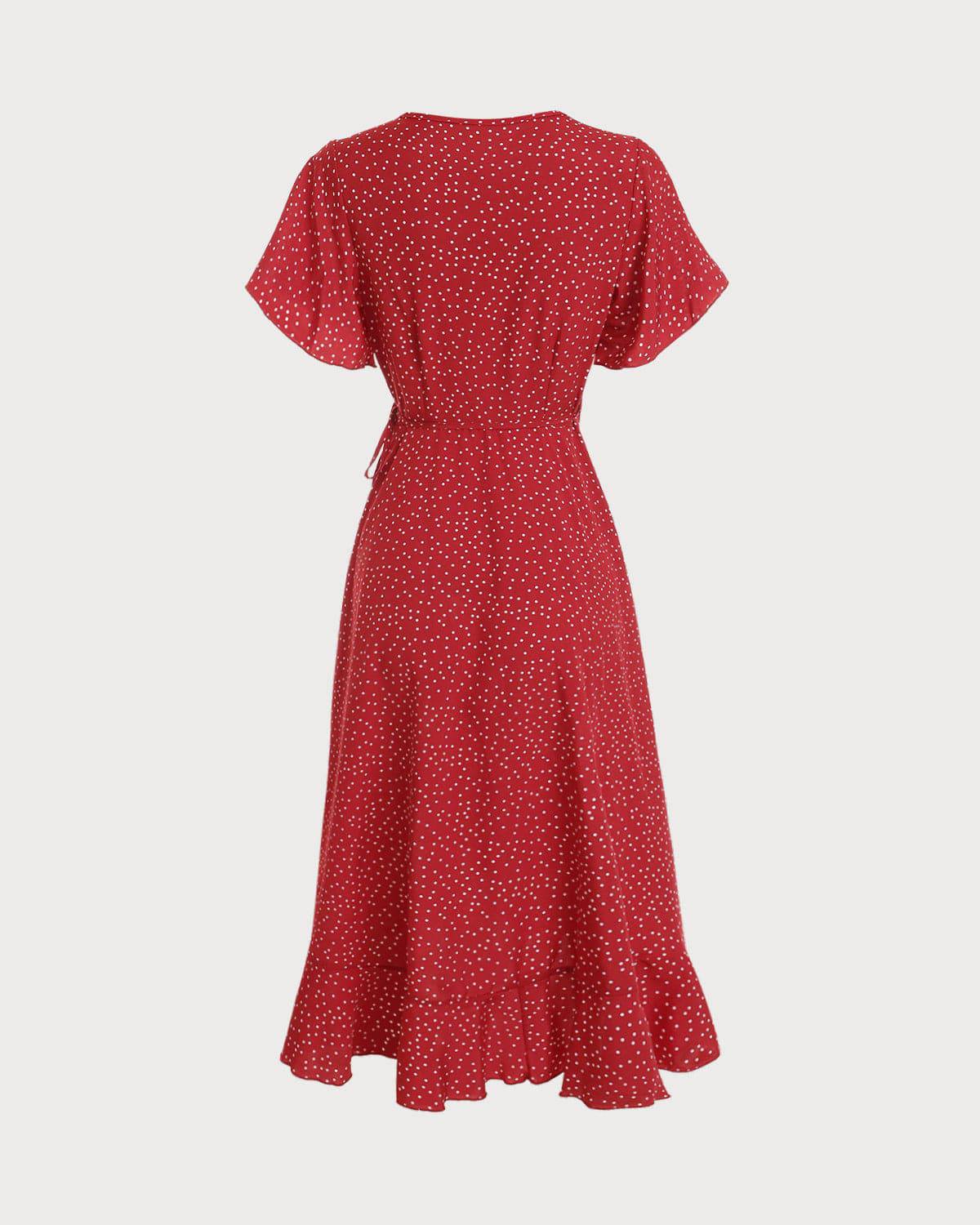 Cordelia | High Waist Ruffle Trim Wrap Dress