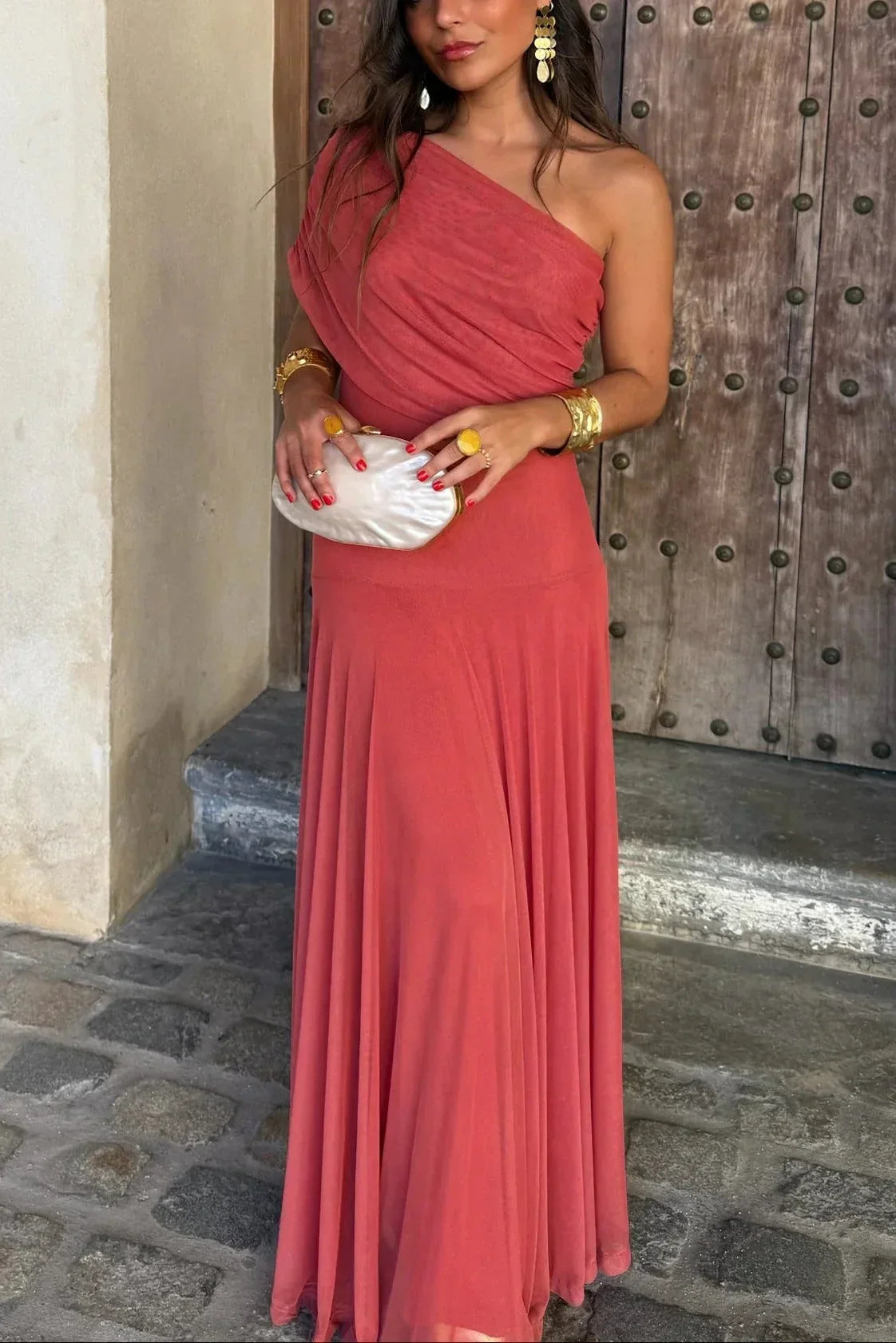 Cressida | One-Shoulder Pleated Maxi Dress