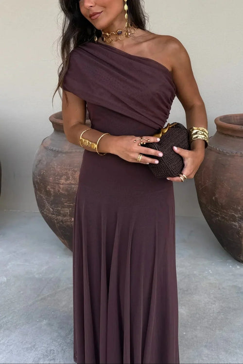 Cressida | One-Shoulder Pleated Maxi Dress