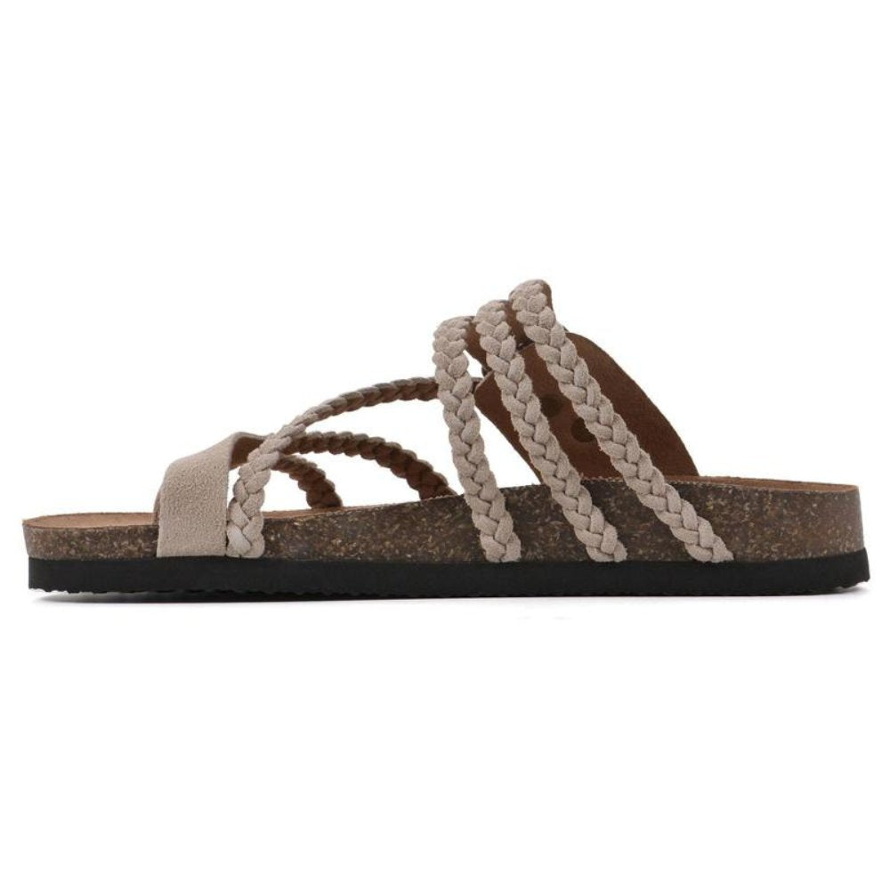 Daniela | Braided Strap Buckle Toe-Loop Sandals