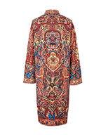 Daphne | Loose Fit Long Sleeve Printed Mock Neck Midi Dress