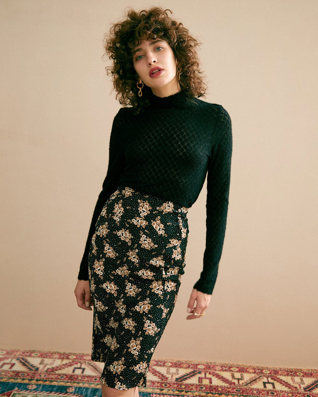 Daphne | Sheer Fit Lace Detail Knit Top