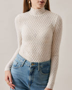 Daphne | Sheer Fit Lace Detail Knit Top