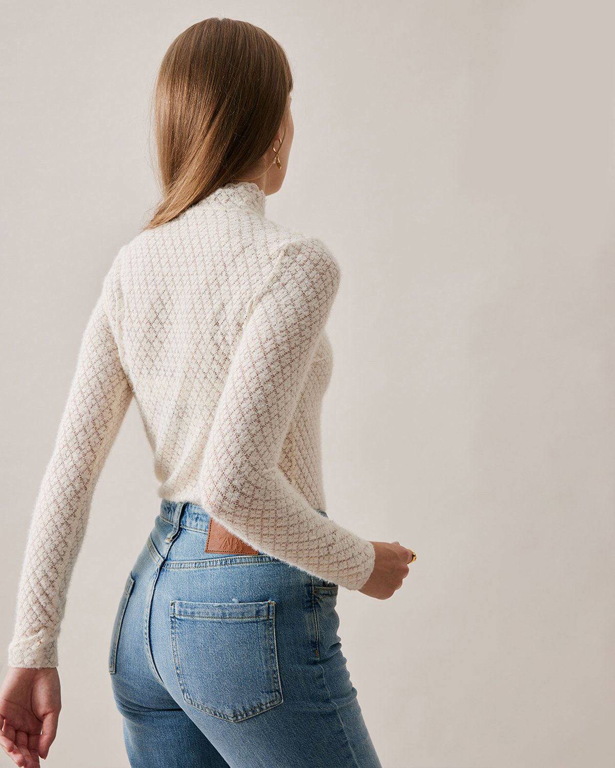 Daphne | Sheer Fit Lace Detail Knit Top