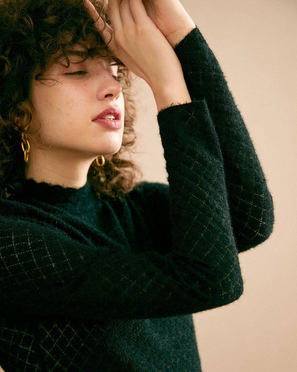 Daphne | Sheer Fit Lace Detail Knit Top