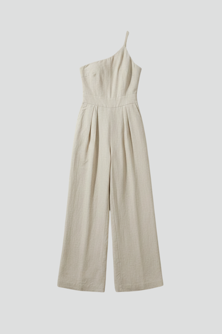 Demetria | Asymmetrical One-Shoulder Wide-Leg Jumpsuit