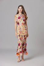 Diana | Sleeveless Floral Applique Maxi Dress