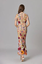 Diana | Sleeveless Floral Applique Maxi Dress