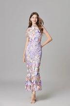 Diana | Sleeveless Floral Applique Maxi Dress