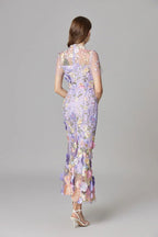 Diana | Sleeveless Floral Applique Maxi Dress