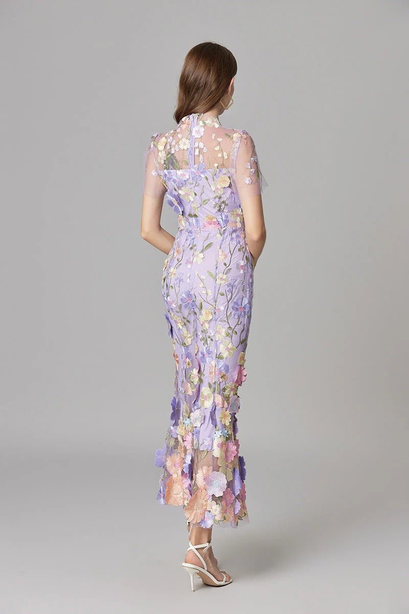 Diana | Sleeveless Floral Applique Maxi Dress