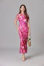 Diana | Sleeveless Floral Applique Maxi Dress