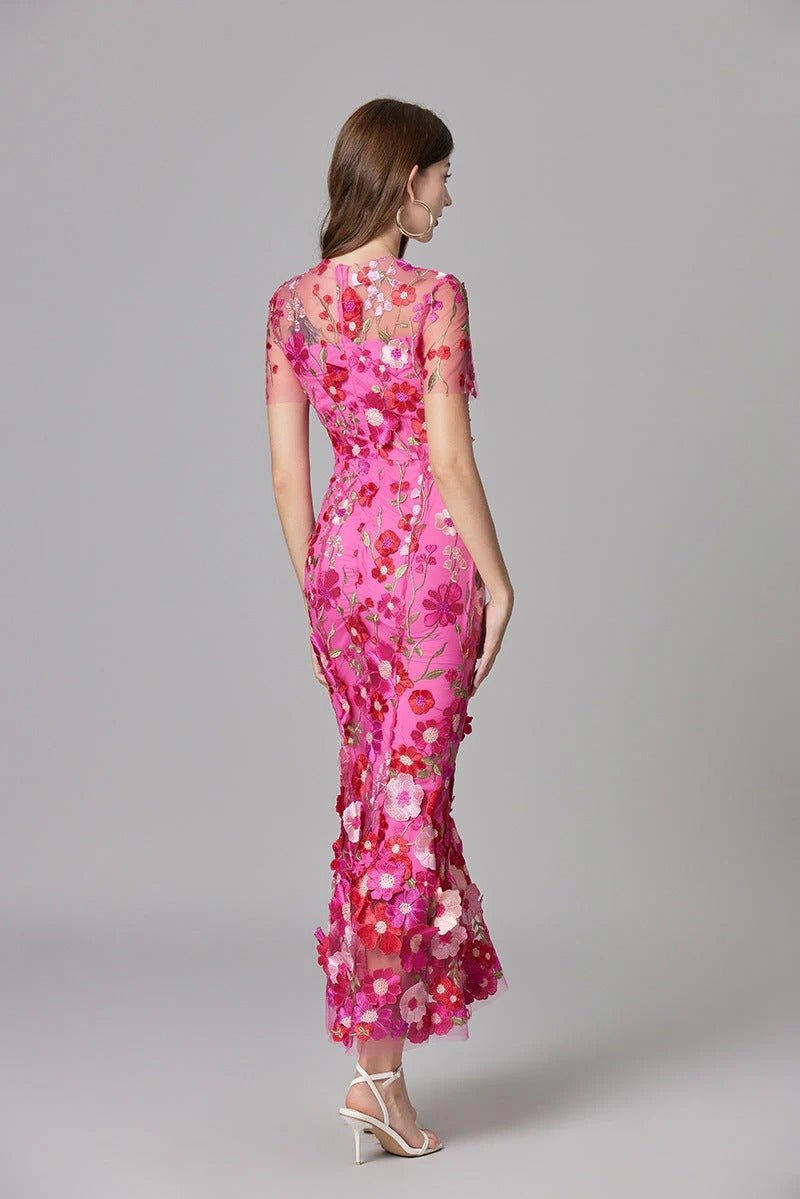 Diana | Sleeveless Floral Applique Maxi Dress