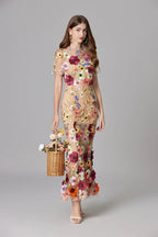 Diana | Sleeveless Floral Applique Maxi Dress