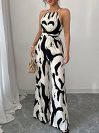 Dominique | Loose Fit Sleeveless Pleated Spaghetti-Neck Jumpsuit