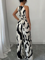 Dominique | Loose Fit Sleeveless Pleated Spaghetti-Neck Jumpsuit