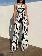 Dominique | Loose Fit Sleeveless Pleated Spaghetti-Neck Jumpsuit