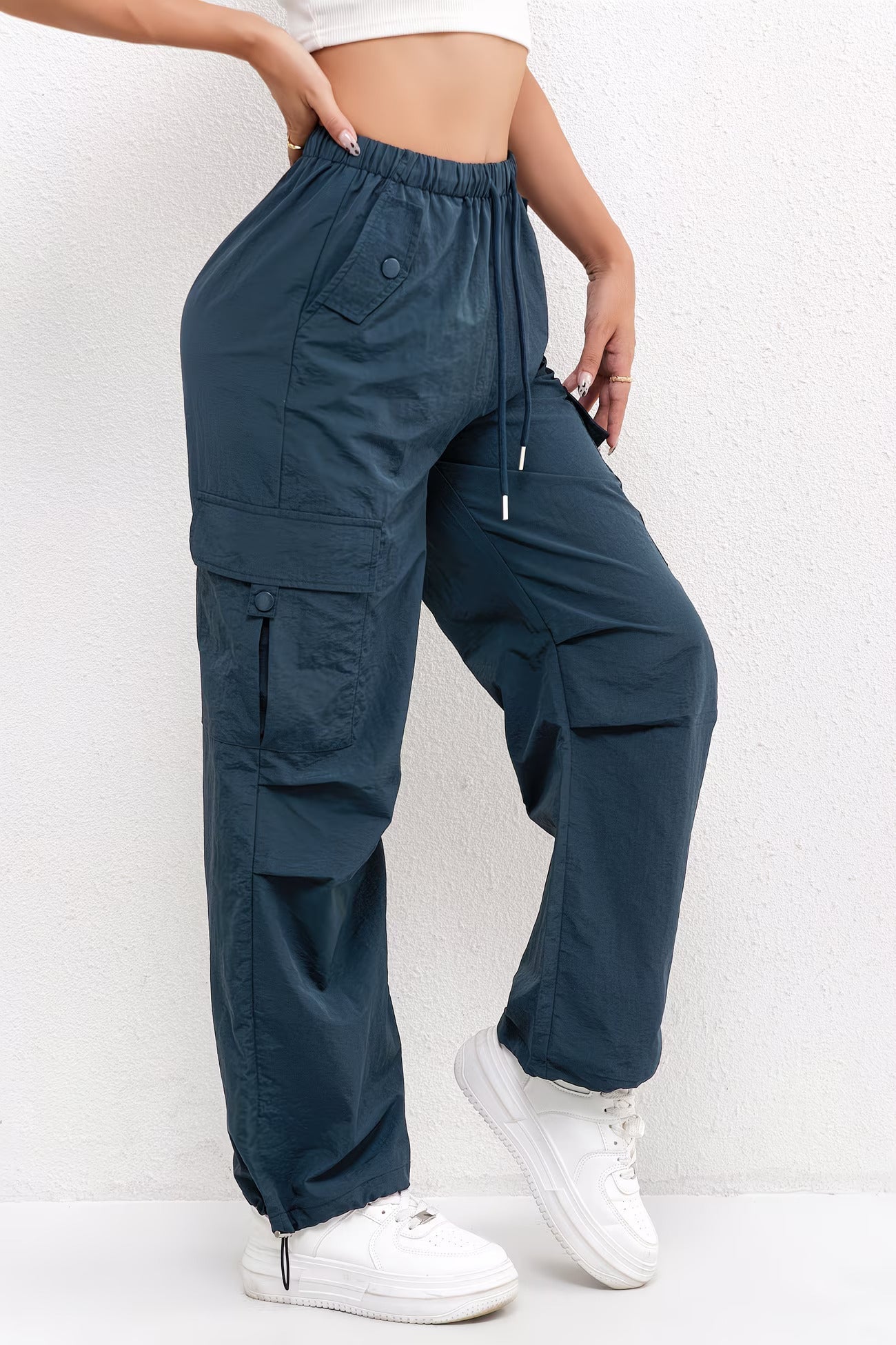 Elena | Relaxed Fit Cargo Pocket Drawstring Pants