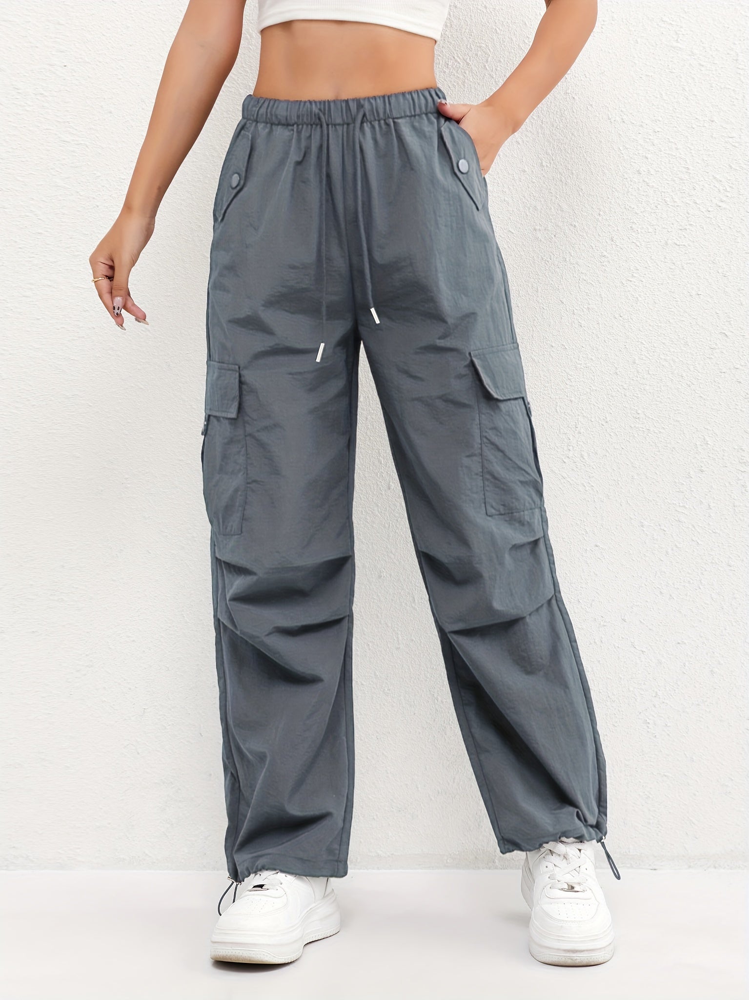 Elena | Relaxed Fit Cargo Pocket Drawstring Pants