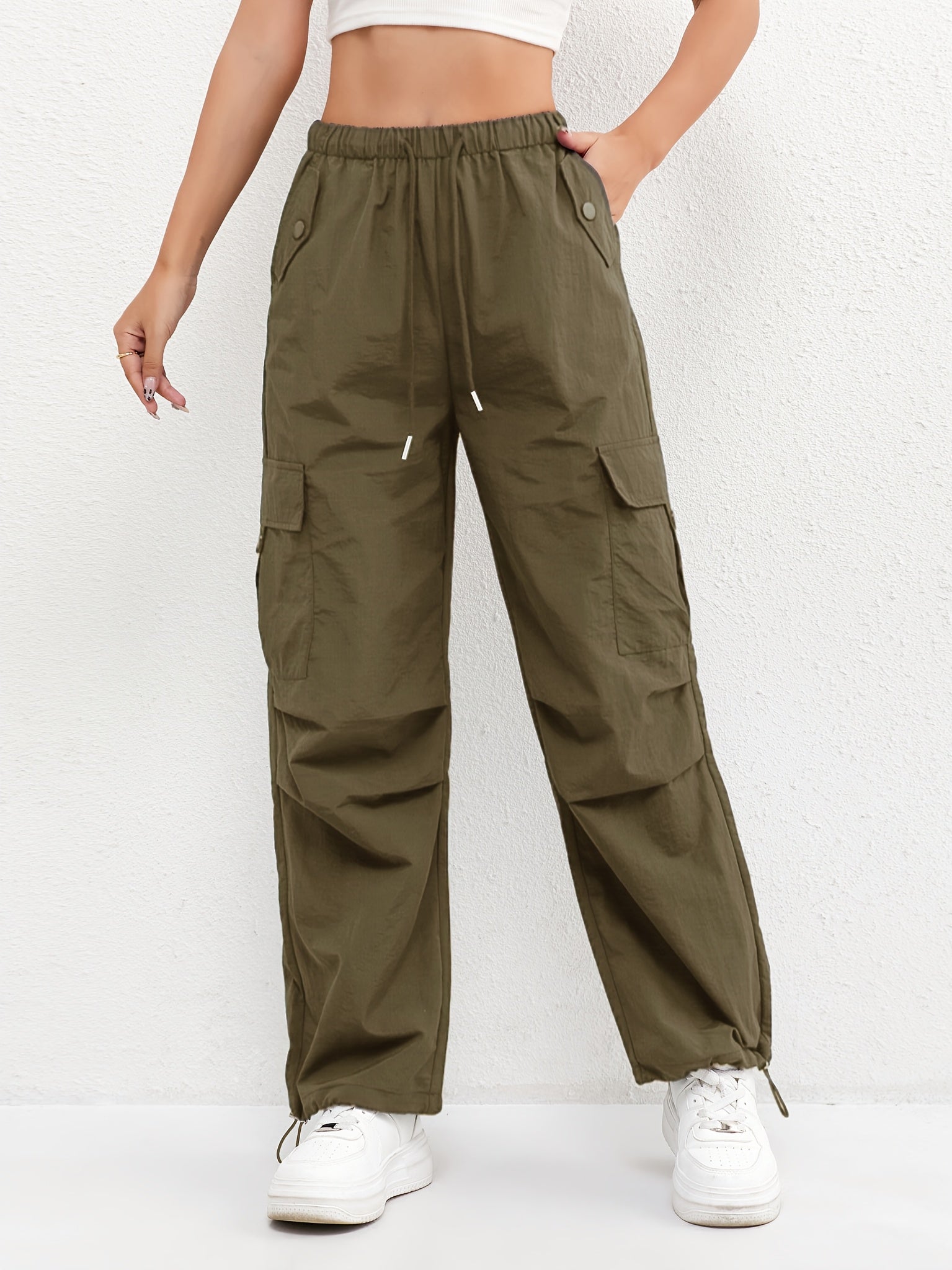 Elena | Relaxed Fit Cargo Pocket Drawstring Pants