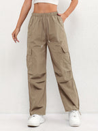 Elena | Relaxed Fit Cargo Pocket Drawstring Pants