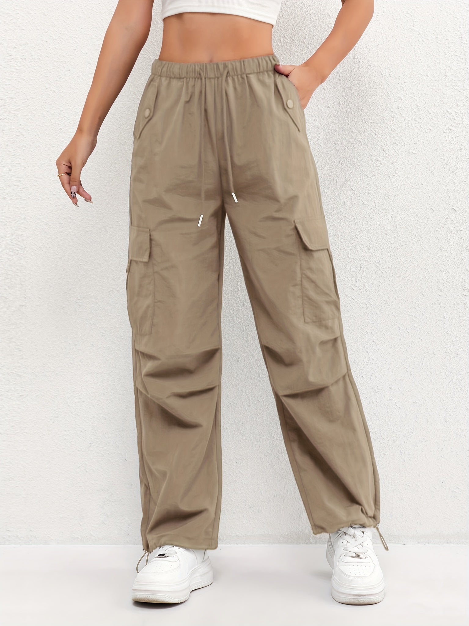 Elena | Relaxed Fit Cargo Pocket Drawstring Pants