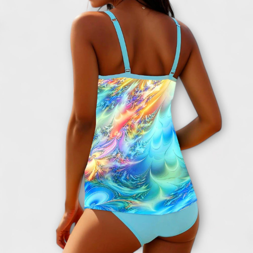 Eloise | Relaxed Fit Printed Tankini Swimsuit Set