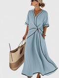 Emmanuelle | Relaxed Fit Vertical Stripe Dress