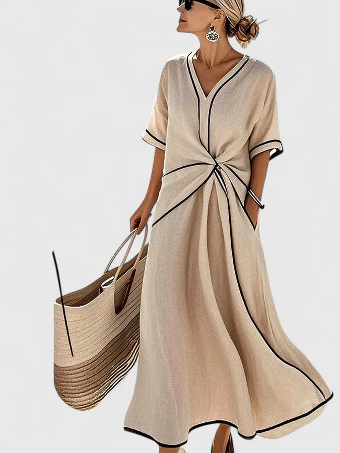Emmanuelle | Relaxed Fit Vertical Stripe Dress