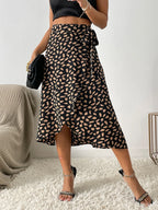 Evangeline | Flowy Wrap Tie Printed Skirt