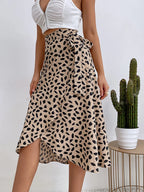 Evangeline | Flowy Wrap Tie Printed Skirt