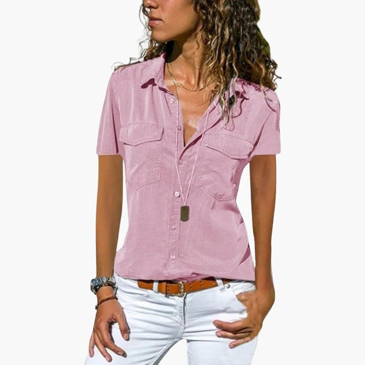 Fabienne | Tailored Short Sleeve Button-Up Shirt