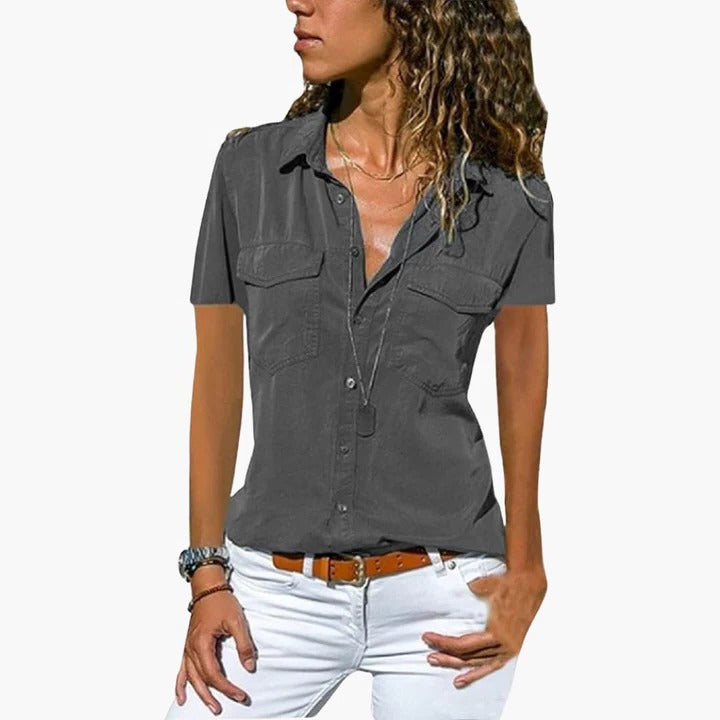 Fabienne | Tailored Short Sleeve Button-Up Shirt