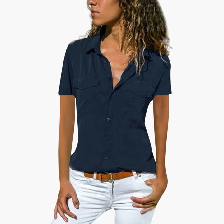 Fabienne | Tailored Short Sleeve Button-Up Shirt