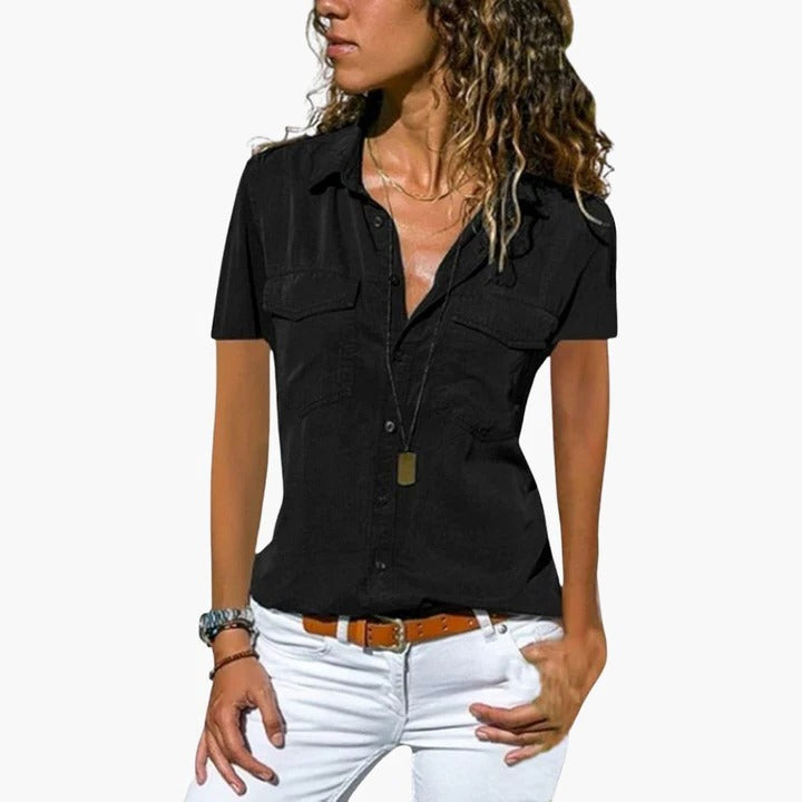 Fabienne | Tailored Short Sleeve Button-Up Shirt