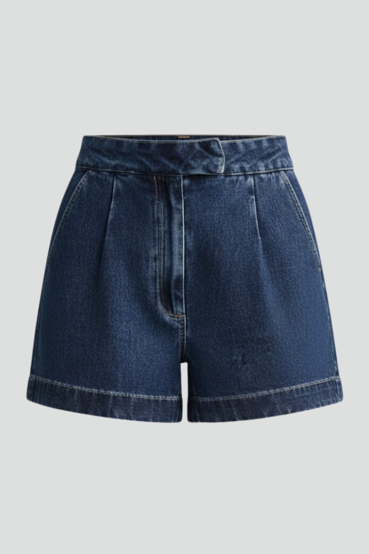 Fernanda | High Waist Rolled Hem Shorts