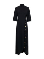 Fiona | Loose Fit Puff Sleeve Mock Neck Maxi Dress