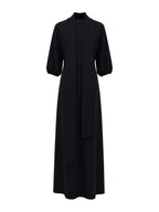 Fiona | Loose Fit Puff Sleeve Mock Neck Maxi Dress
